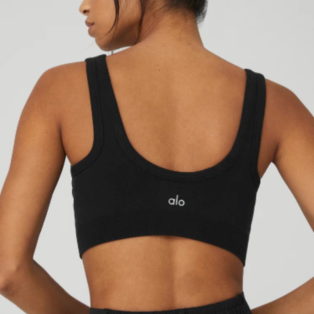 ALO Seamless Chosen Bra, Black, Size M